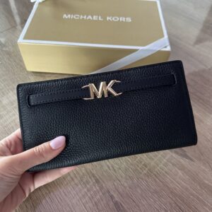 Reed Large Pebbled Leather Wallet Black - жіночий гаманець Michael Kors