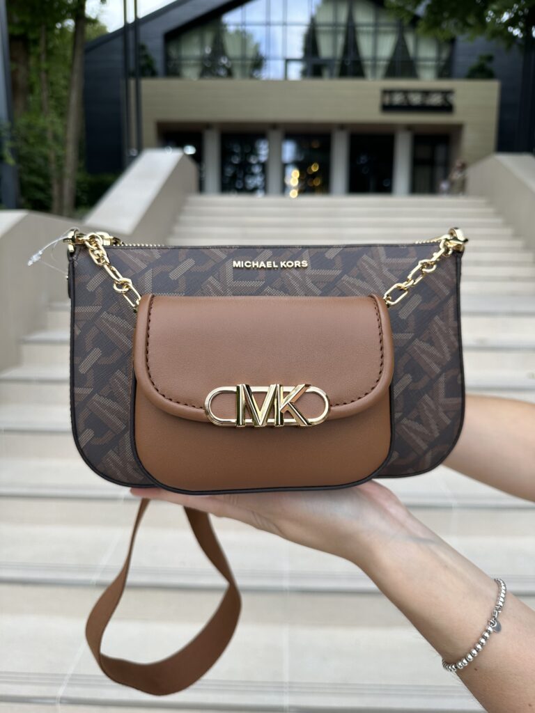 Parker Large Empire Signature Logo 2-in-1 Crossbody Bag у кольорі Signature Brown - жіноча сумочка Michael Kors