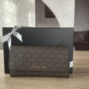 Jet Set Large Logo Trifold Wallet Brown - жіночий гаманець Michael Kors