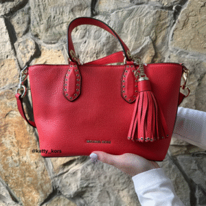 Brooklyn Satchel Small Leather - жіноча сумочка Michael Kors у кораловому кольорі