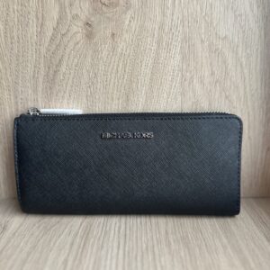 Jet Set Travel Large Saffiano Leather Quarter-Zip Wallet - жіночий гаманець Michael Kors
