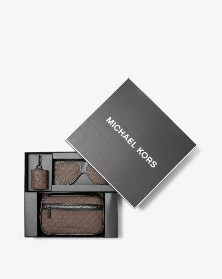 3-in-1 Logo Travel Gift Set у кольорі Brown Black - комплект Michael Kors