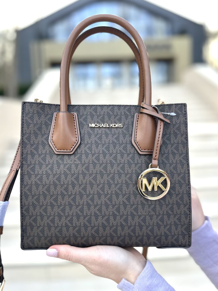Mercer Medium Logo and Leather Accordion Crossbody Bag у кольорі Brown Brun - жіноча сумочка Michael Kors
