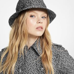 Logo Jacquard Bucket Hat у кольорі Bone - жіноча панама Michael Kors