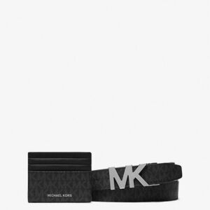 Signature Logo Wallet and Reversible Belt Gift Set у кольорі Black - чоловічий набір Michael Kors