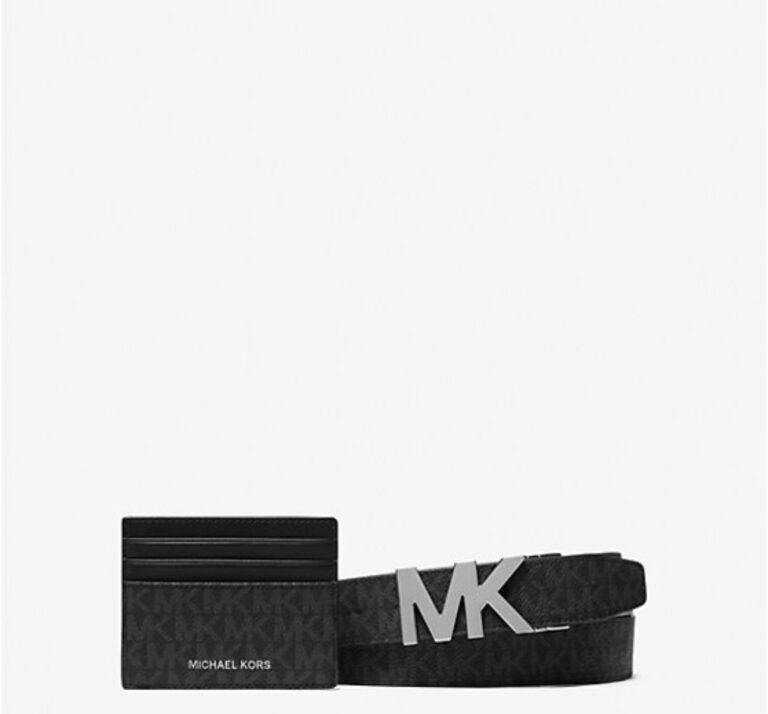 Signature Logo Wallet and Reversible Belt Gift Set у кольорі Black - чоловічий набір Michael Kors