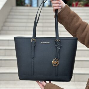 Jet Set Travel Small Saffiano Leather Top-Zip Tote Bag у кольорі Black - жіноча сумочка Michael Kors