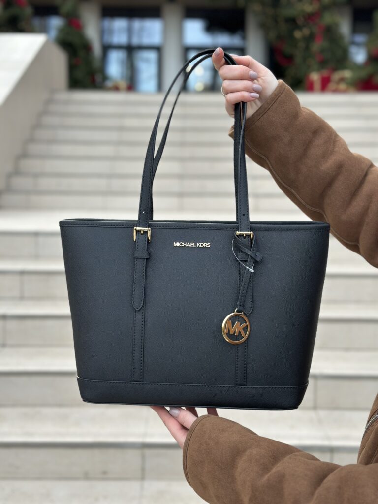 Jet Set Travel Small Saffiano Leather Top-Zip Tote Bag у кольорі Black - жіноча сумочка Michael Kors