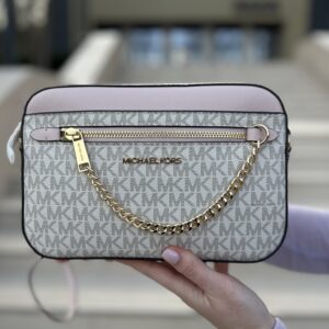 Jet Set Large Logo Crossbody Bag у кольорі Powder Blush - жіноча сумочка Michael Kors