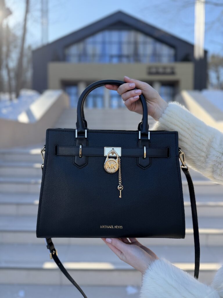 Hamilton Medium Leather Satchel у кольорі Black - жіноча сумочка Michael Kors