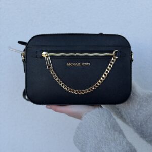 Jet Set Large Saffiano Leather Crossbody Bag у кольорі Black - жіноча сумочка Michael Kors