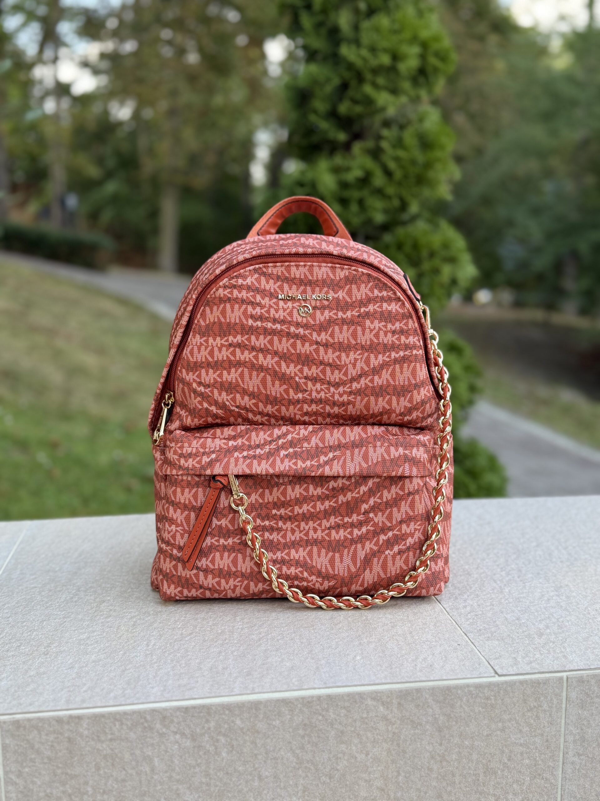 Slater Medium Animal Print Logo Backpack у кольорі Deep Orange - жіночий рюкзак Michael Kors - Зображення 9
