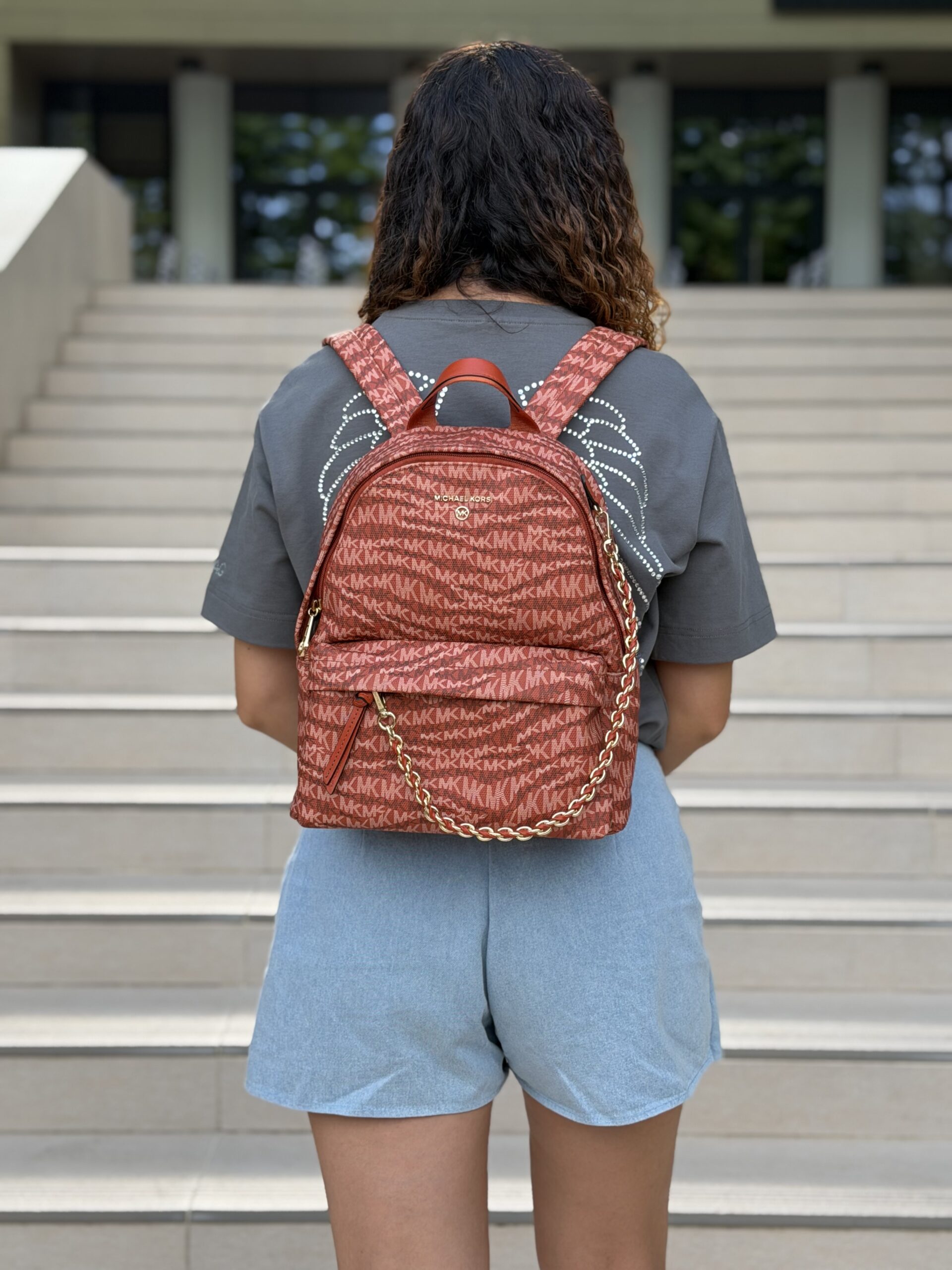 Slater Medium Animal Print Logo Backpack у кольорі Deep Orange - жіночий рюкзак Michael Kors - Зображення 5