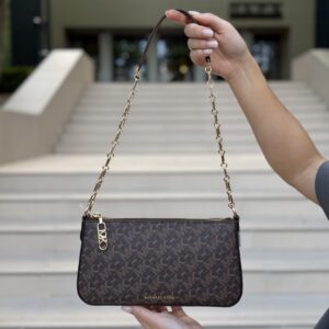 Empire Medium Chain-Link Pochette у кольорі Brown Luggage - жіноча сумочка Michael Kors